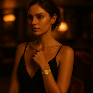 Hera's Elegant Round Dial Quartz Watch